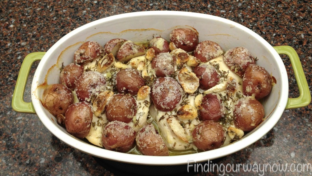 Roasted Chicken Breast with Garlic Redskin Potatoes, findingourwaynow.com