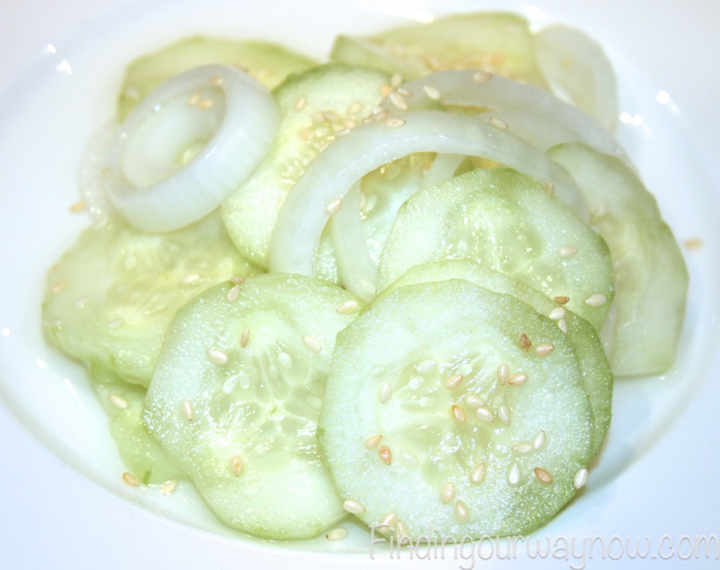 Marinated Cucumber Salad, findingourwaynow.com