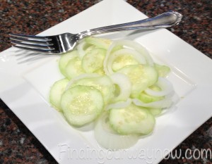 Marinated Cucumber Salad, findingourwaynow.com
