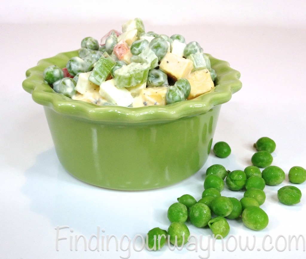 Pea and Cheese Salad, findingourwaynow.com