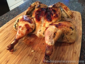 Flattened Roasted Chicken With Herbs, findingourwaynow.com