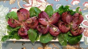 Roasted Onion Flowers, findingourwaynow.com
